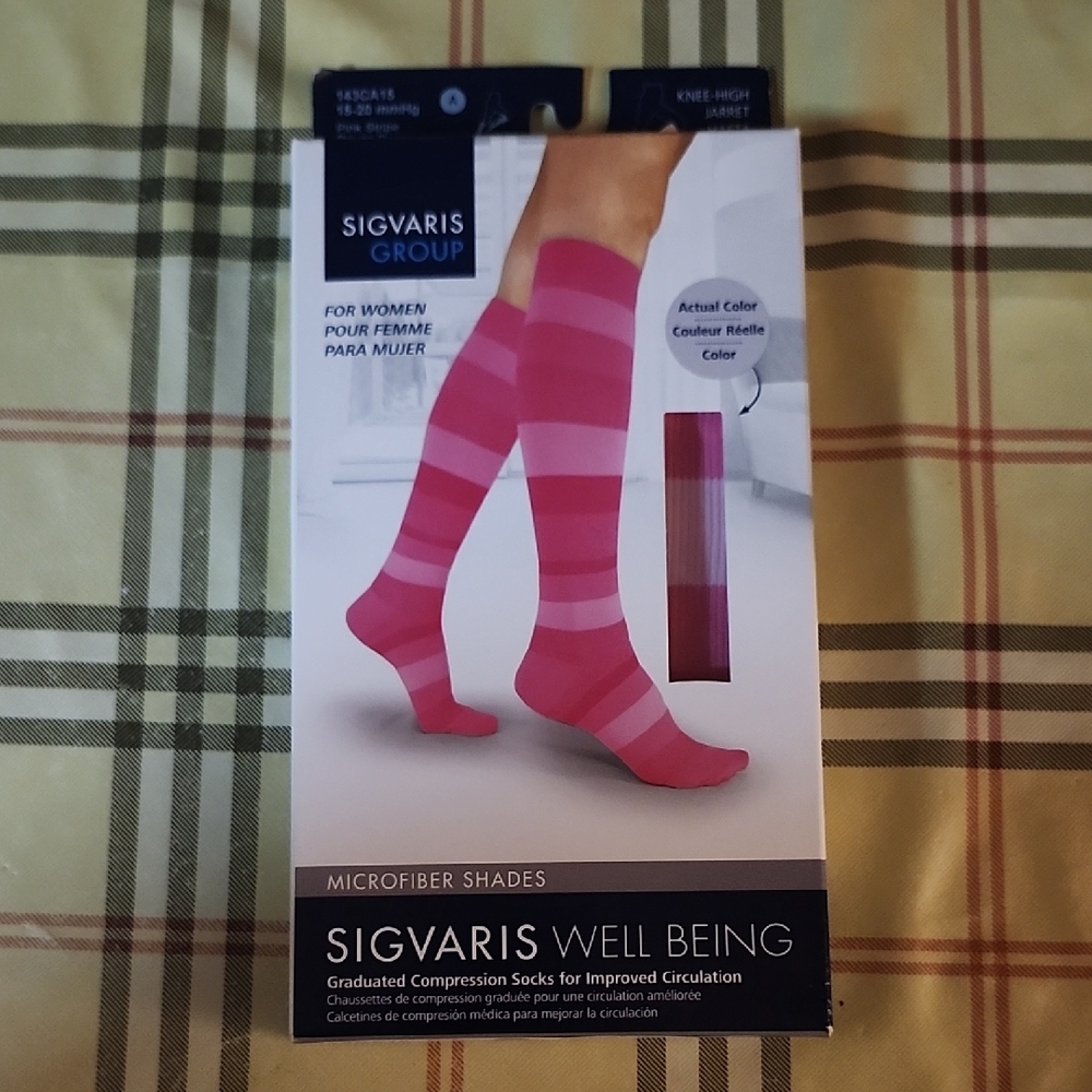 Sigvaris Pink Knee-High Compression Socks for Women Size A 5-7 NEW